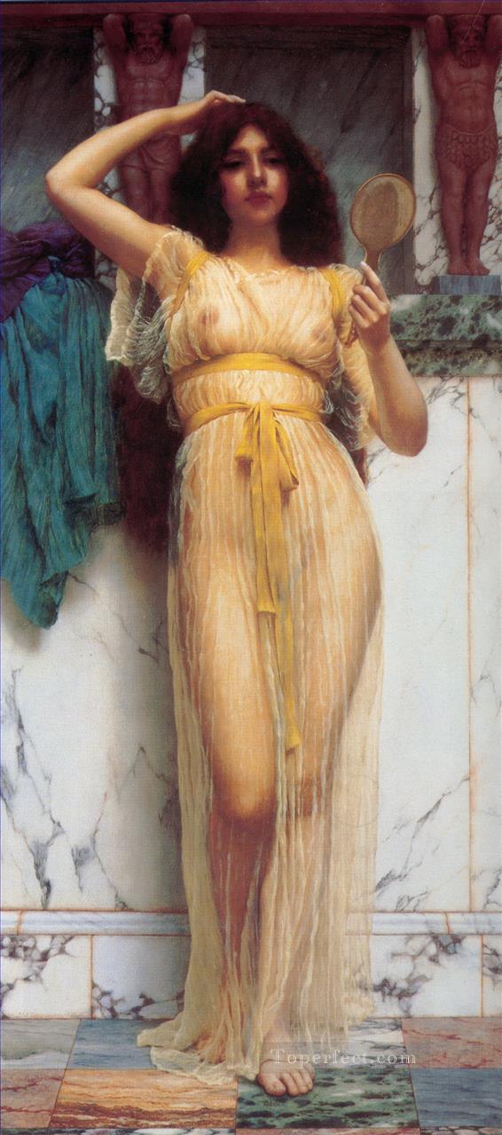 ザ・ミラー 1899年 女性のヌード ジョン・ウィリアム・ゴッドワード油絵